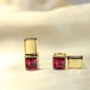 Aretes Geometría Elegante Carmín - Image 3