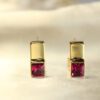 Aretes Geometría Elegante Carmín - Image 2