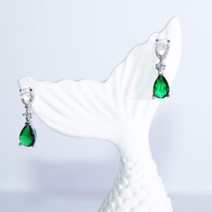 Aretes Esmeralda en plata