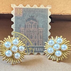 Aretes unión de perlas