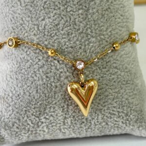 Pulsera Corazón Dorado