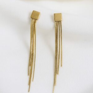 Aretes Cortina Dorada Ligera