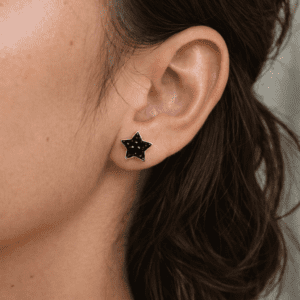 Broque Estrellas Circonias Negras