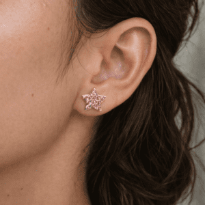Broquel Estrellas Circonias Pink